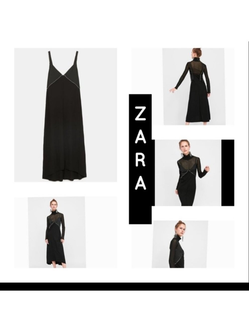 Zara black Camisole style dress